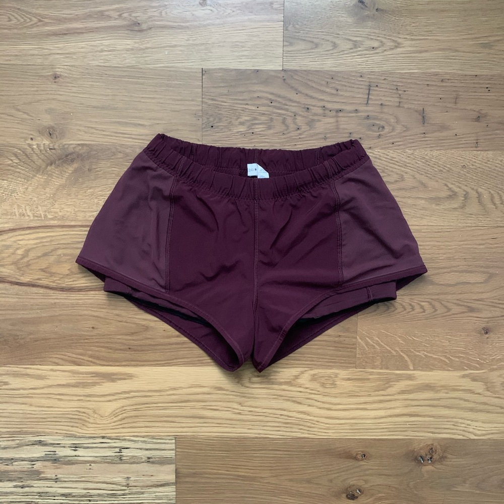 Maroon Lululemon shorts